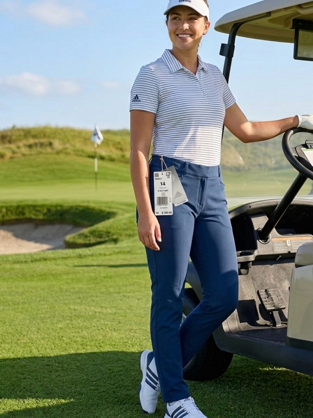 adidas Women’s Navy Straight-Leg Golf Pants